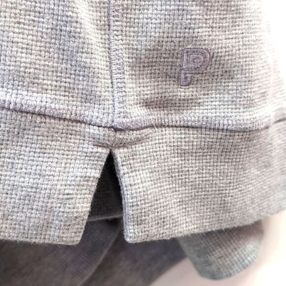 Public Rec Gray Waffle Thermal Knit Long Sleeve Hooded Shirt Sz X… - Picture 3 of 10